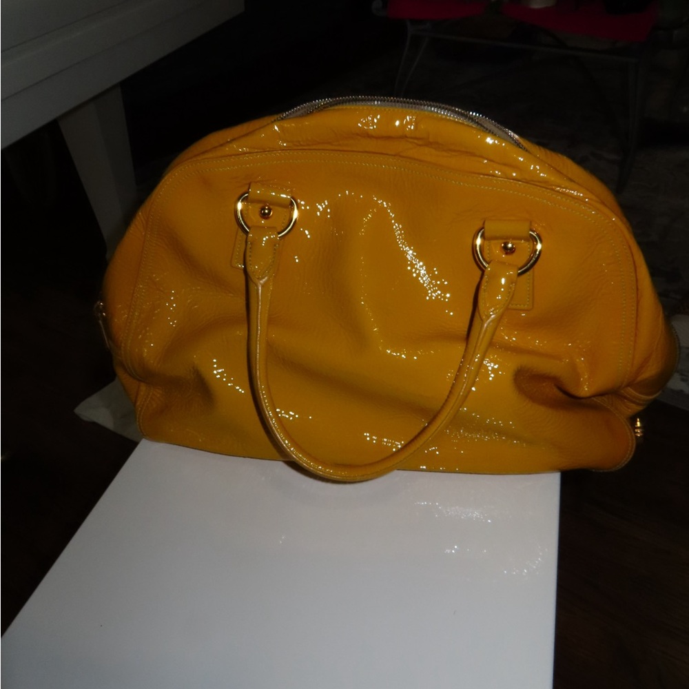 Prada Glossy Yellow Patent Leather Tote - Picture 9 of 9